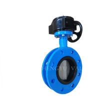 Top quality in different color cast iron electric actuated flange connection butterfly valve